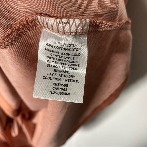 Nordstrom Leith Sleeveless Ruched Bodycon Mini Tank Dress Medium Orange Cocktail - Picture 6 of 8